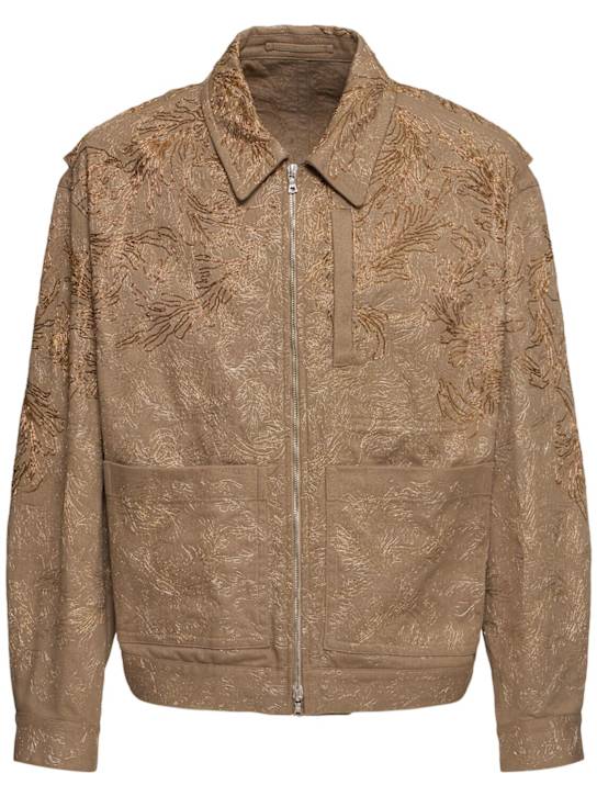 Dries Van Noten: Veper loose fit zipped jacket - Taupe - men_0 | Luisa Via Roma