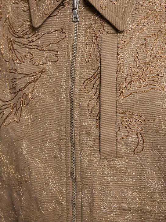 Dries Van Noten: Veper loose fit zipped jacket - Taupe - men_4 | Luisa Via Roma