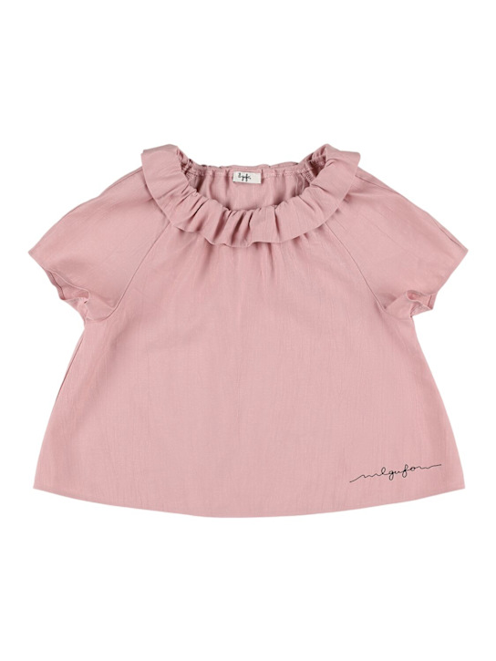 Il Gufo: Camicia in misto viscosa con ricami - kids-girls_0 | Luisa Via Roma