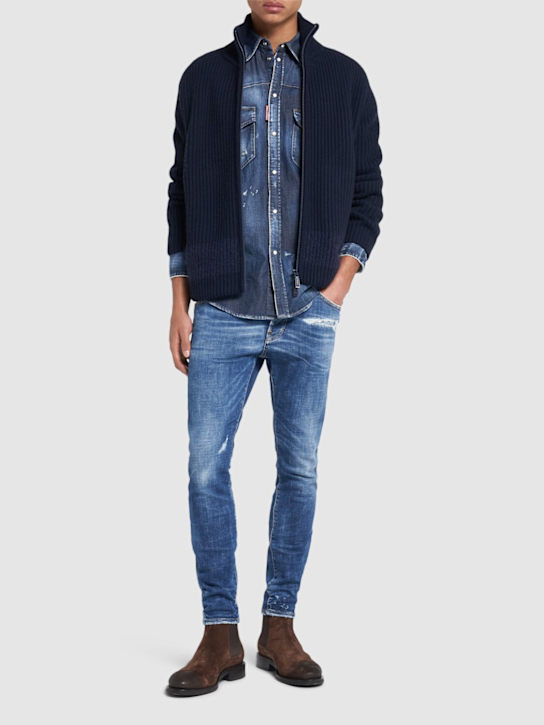 Dsquared2: Westernhemd aus Denim „Fashion“ - Dunkelblau - men_1 | Luisa Via Roma