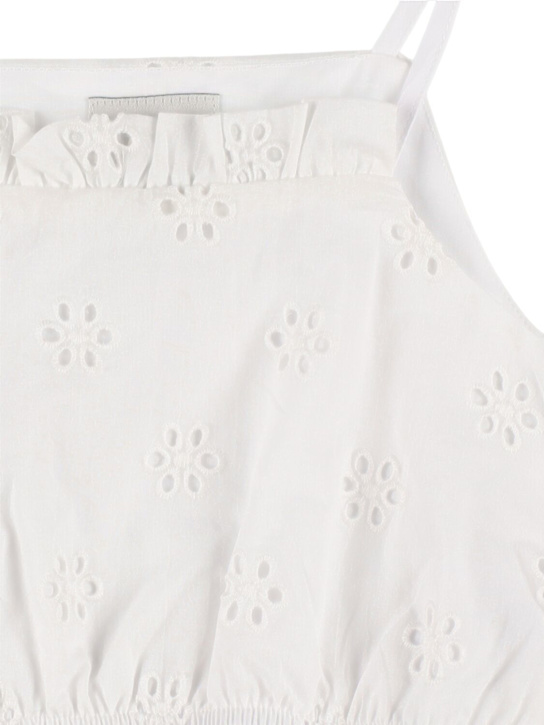 Mipounet: Top in popeline di cotone sangallo - kids-girls_1 | Luisa Via Roma