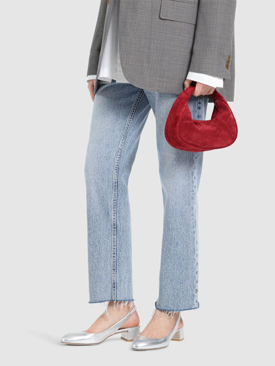 Stuart Weitzman: 35mm Vivienne metallic leather heels - women_1 | Luisa Via Roma