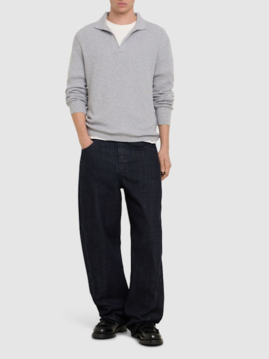 Seven Gauge: English rib cotton long sleeve polo - men_1 | Luisa Via Roma