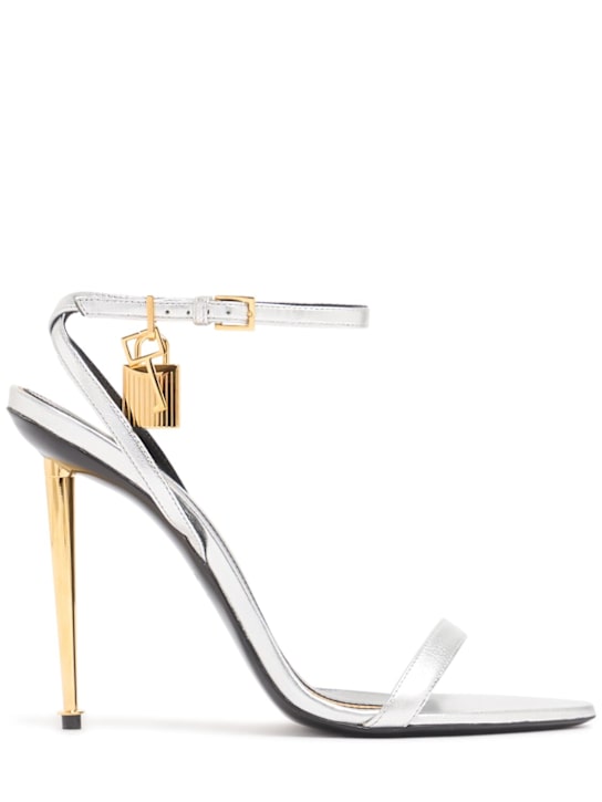 Tom Ford: Padlock メタリックレザーサンダル 105mm - women_0 | Luisa Via Roma