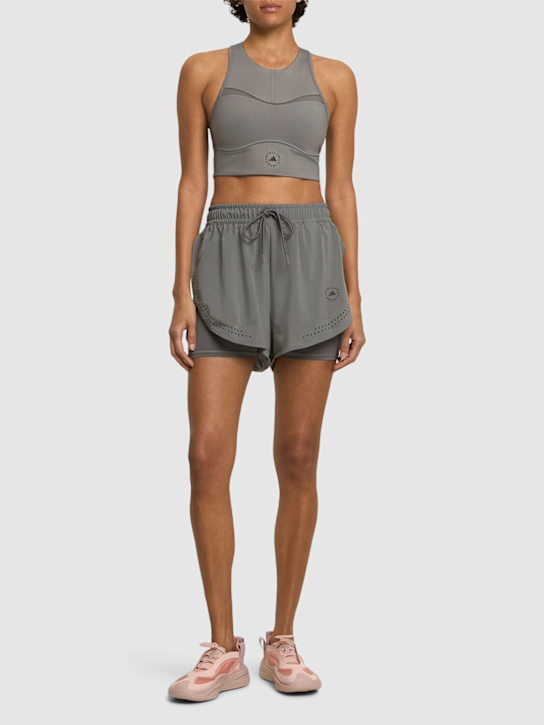 adidas By Stella McCartney: True Pace 2-in-1 hi-waist running shorts - women_1 | Luisa Via Roma
