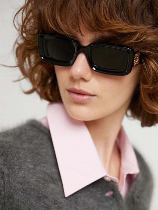 Loewe: Anagram squared acetate sunglasses - Black/Smoke - women_2 | Luisa Via Roma