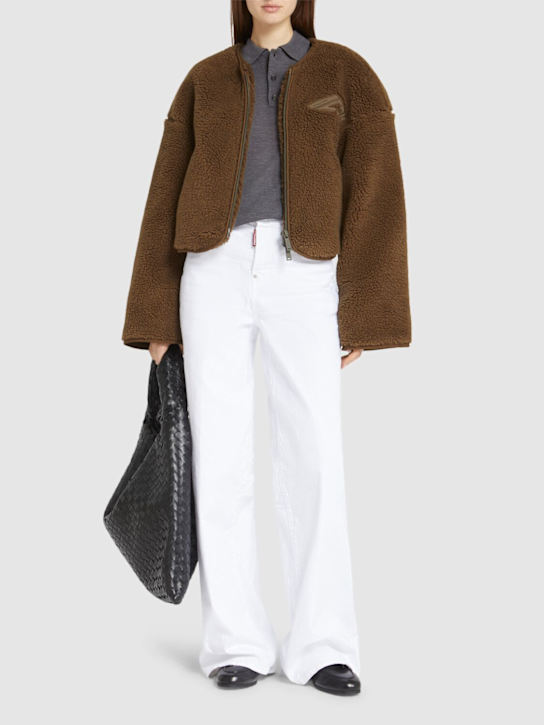 Dsquared2: Teddy zip jacket - Brown - women_1 | Luisa Via Roma