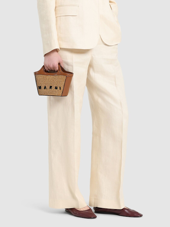 Marni: Micro Tropicalia Summer top handle bag - Raw Sienna - women_1 | Luisa Via Roma