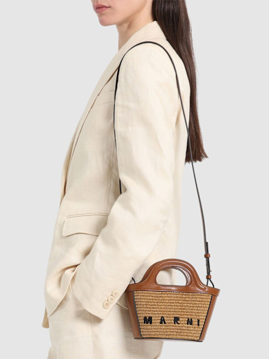 Marni: Micro Tropicalia Summer top handle bag - Raw Sienna - women_2 | Luisa Via Roma