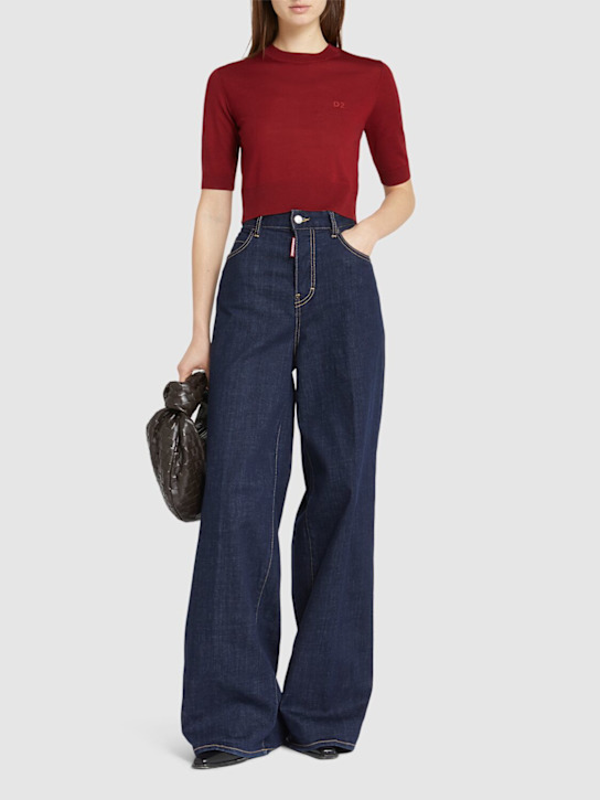 Dsquared2: Traveller ワイドジーンズ - ネイビー - women_1 | Luisa Via Roma