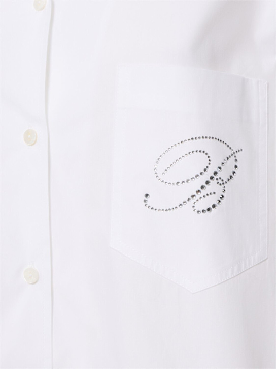 Blumarine: Cotton poplin shirt - White - women_4 | Luisa Via Roma