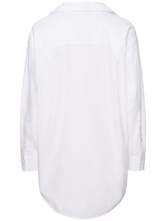 Blumarine: Cotton poplin shirt - White - women_3 | Luisa Via Roma