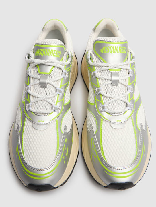 Dsquared2: fabric sneakers - Silver - men_4 | Luisa Via Roma
