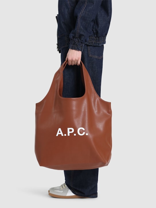 A.P.C.: Ninon faux leather tote bag - Cad Hazelnut - women_1 | Luisa Via Roma