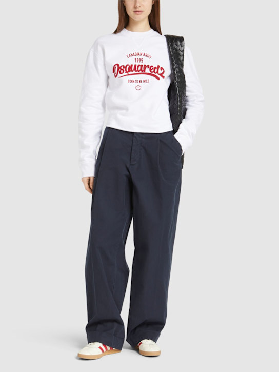 Dsquared2: Just Right raw cut hem sweatshirt - White - women_1 | Luisa Via Roma