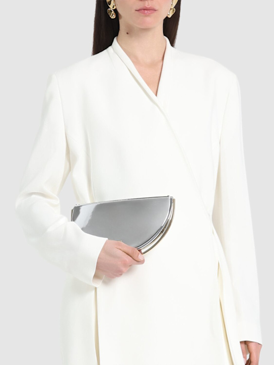 Aquazzura: Mini Purist mirrored leather pouch - women_1 | Luisa Via Roma