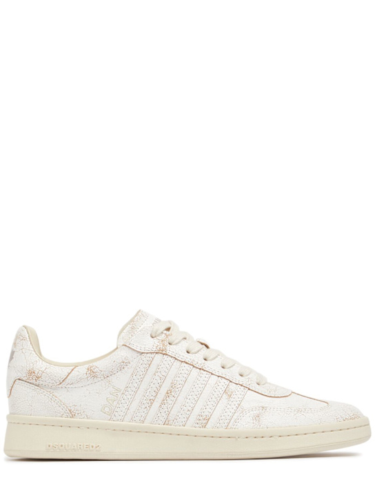 Dsquared2: Boxer craklè leather sneakers - men_0 | Luisa Via Roma