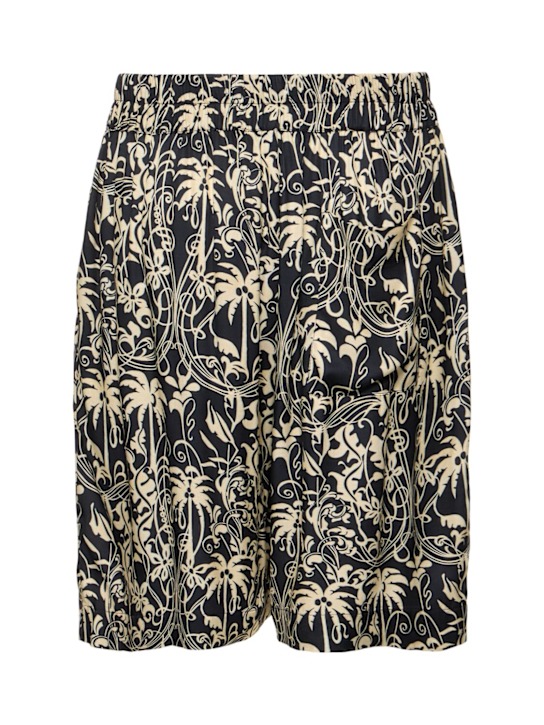 Laneus: Viscose Bermuda shorts - Nero/Black - men_3 | Luisa Via Roma