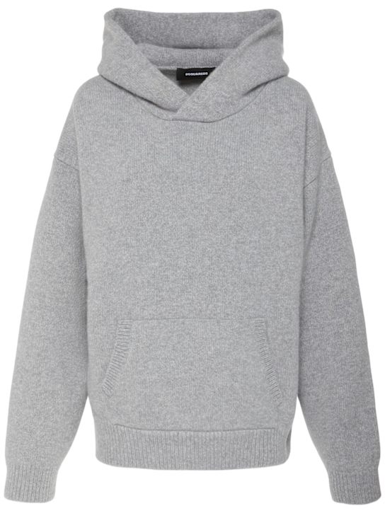 Dsquared2: Felted wool hoodie - Grey - women_0 | Luisa Via Roma