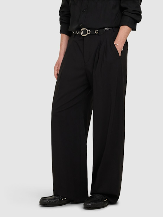 Dsquared2: Leather loafers with studs - Black - men_1 | Luisa Via Roma