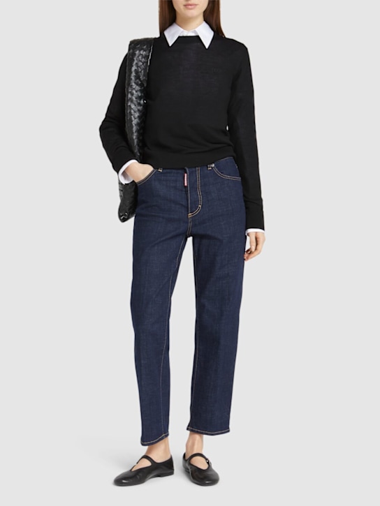 Dsquared2: Boston straight jeans - Navy - women_1 | Luisa Via Roma