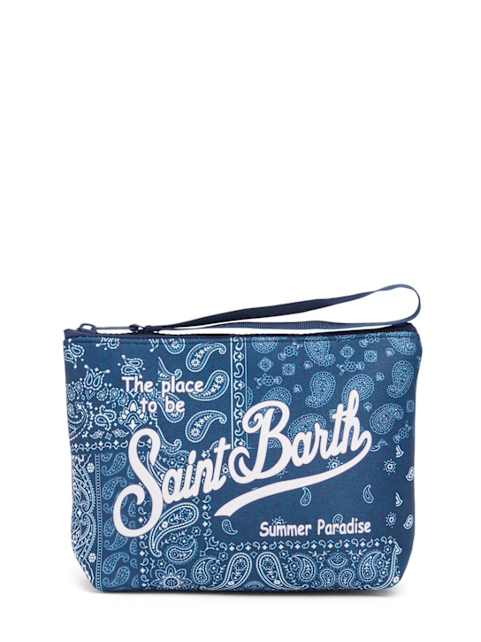 Mc2 Saint Barth: Bandana print pouch w/ logo - Blue - kids-girls_0 | Luisa Via Roma