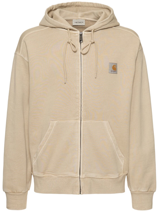 Carhartt WIP: Nelson hooded sweatshirt - Fleur De Sel - men_0 | Luisa Via Roma