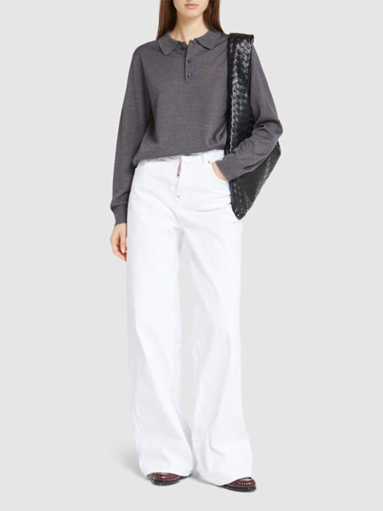 Dsquared2: Wool polo sweater - Grey - women_1 | Luisa Via Roma