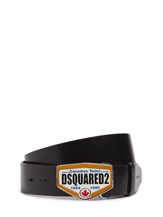 Dsquared2: 40mm Dsquared2 leather belt - men_0 | Luisa Via Roma