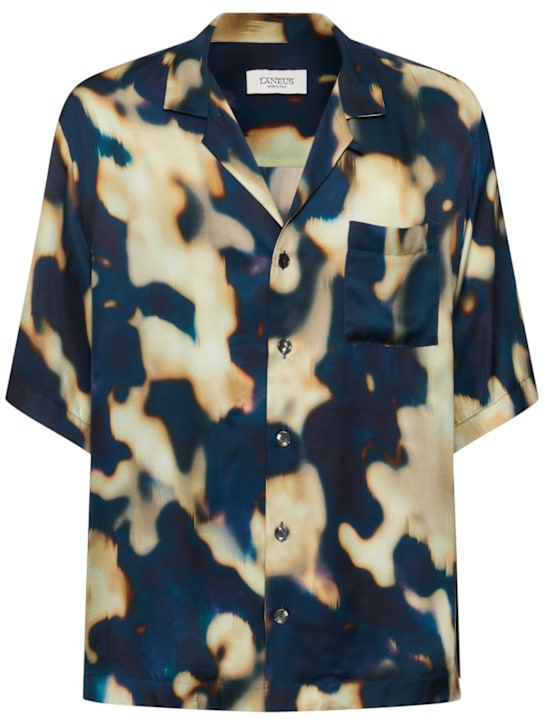 Laneus: Viscose short sleeve shirt - Multicolor - men_0 | Luisa Via Roma