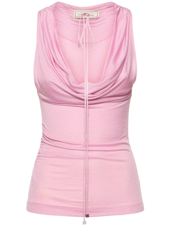 Blumarine: Jersey sablé top - Pink - women_0 | Luisa Via Roma