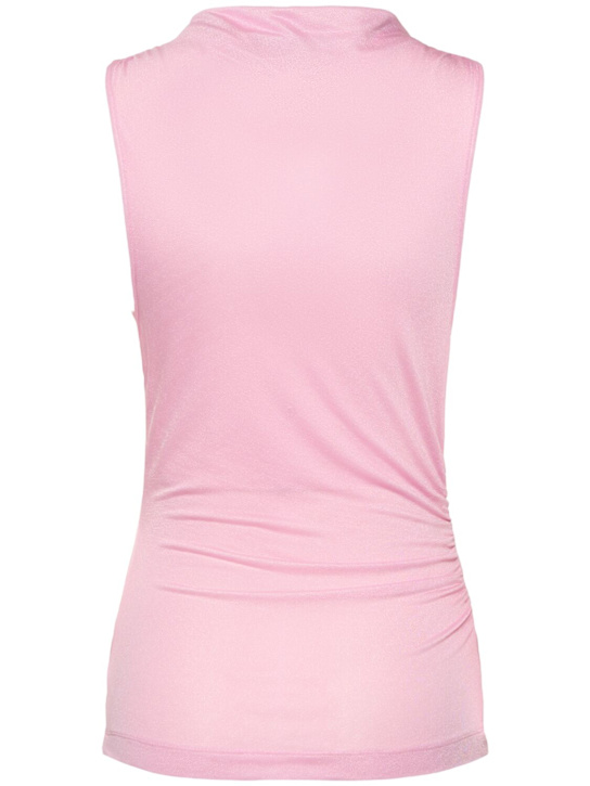 Blumarine: Jersey sablé top - Pink - women_3 | Luisa Via Roma