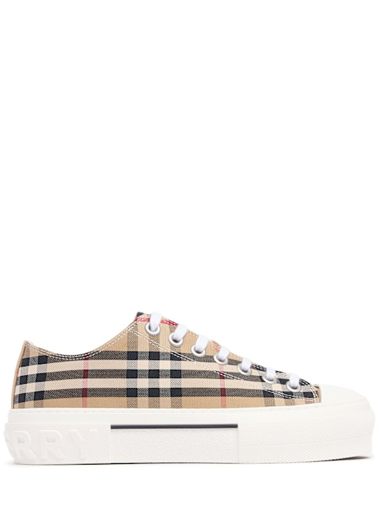 Burberry: 20 mm hohe Sneakers aus Baumwollcanvas „Jack“ - women_0 | Luisa Via Roma