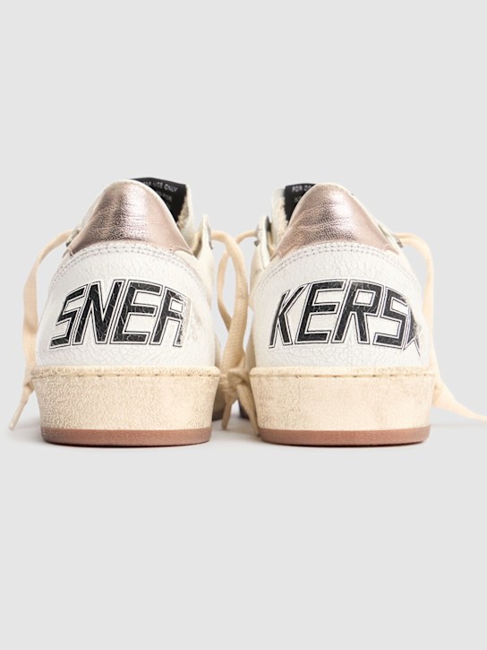 Golden Goose: 20毫米Ball Star皮革运动鞋 - 白色/黑色 - women_3 | Luisa Via Roma