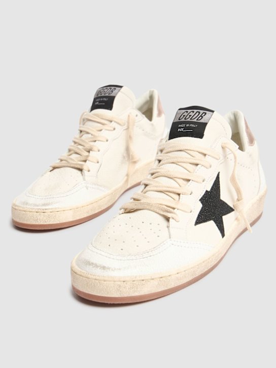 Golden Goose: 20毫米Ball Star皮革运动鞋 - 白色/黑色 - women_2 | Luisa Via Roma