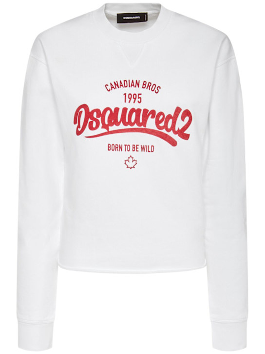 Dsquared2: Just Right raw cut hem sweatshirt - White - women_0 | Luisa Via Roma