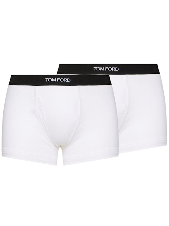 Tom Ford: Pack of 2 cotton briefs - White - men_0 | Luisa Via Roma
