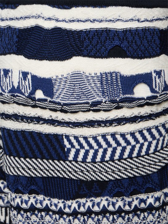 Laneus: Knitted Bermuda shorts - Blu/Blue - men_4 | Luisa Via Roma