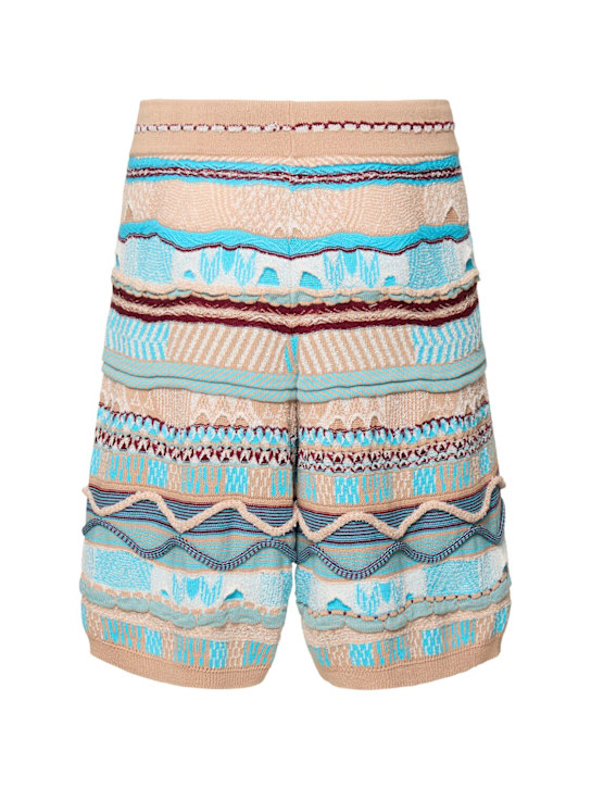 Laneus: Knitted Bermuda shorts - Cielo/Sky - men_3 | Luisa Via Roma