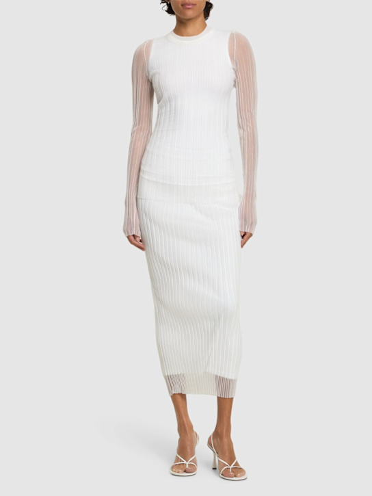 Sportmax: Acino1234 sheer & knit 2-piece top - women_1 | Luisa Via Roma