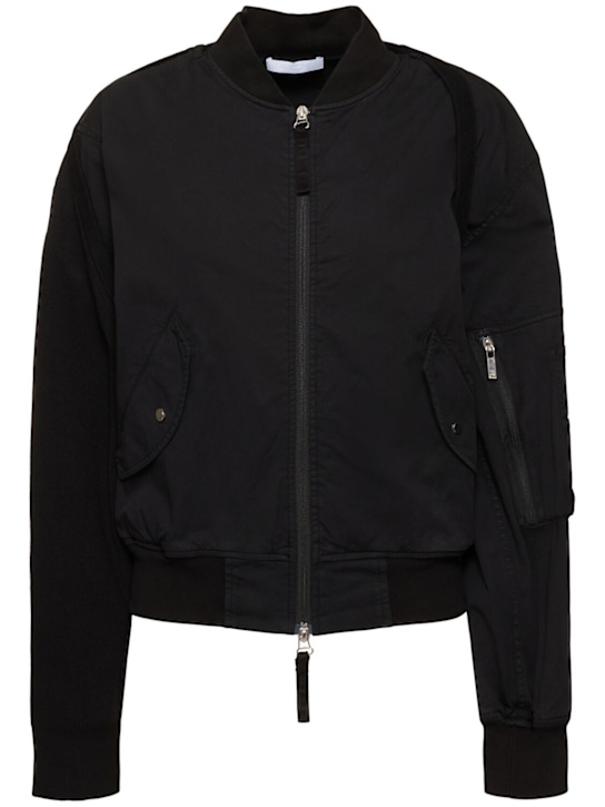 Helmut Lang: Cotton blend bomber jacket - women_0 | Luisa Via Roma