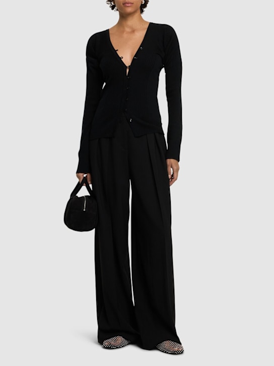 LOW CLASSIC: V-neck knit wool cardigan - women_1 | Luisa Via Roma