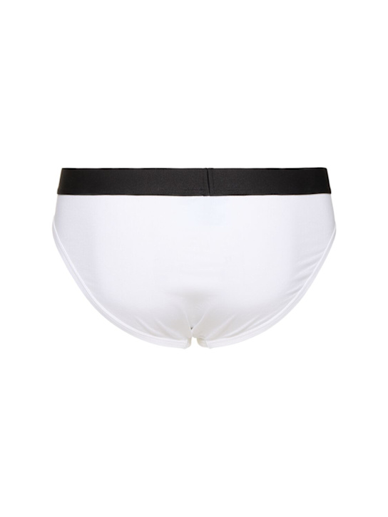 Dsquared2: Pack of 2 stretch cotton briefs - Black/White - men_3 | Luisa Via Roma