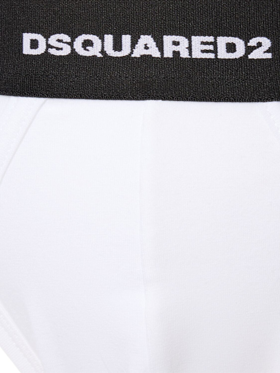 Dsquared2: Pack of 2 stretch cotton briefs - Black/White - men_4 | Luisa Via Roma