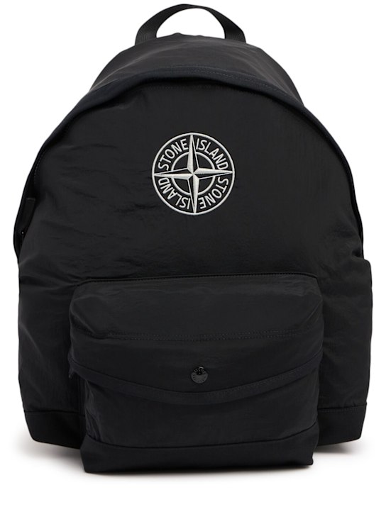 Stone Island Junior: Poly backpack w/logo - Black - kids-girls_0 | Luisa Via Roma