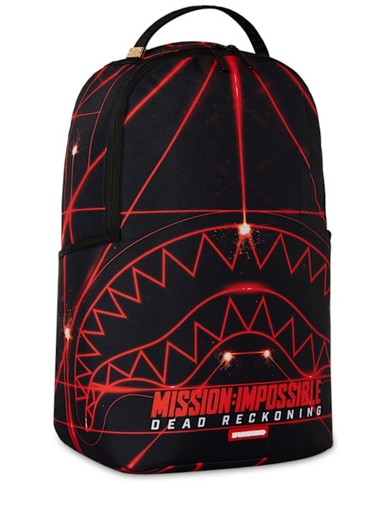 SPRAYGROUND: Printed canvas backpack - Black/Red - kids-boys_4 | Luisa Via Roma