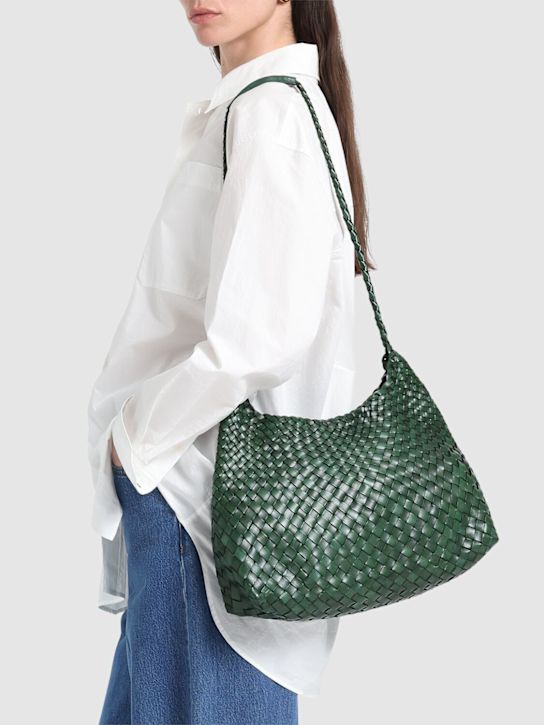 Dragon Diffusion: Santa Rosa handwoven tapered leather bag - Military Green - women_1 | Luisa Via Roma
