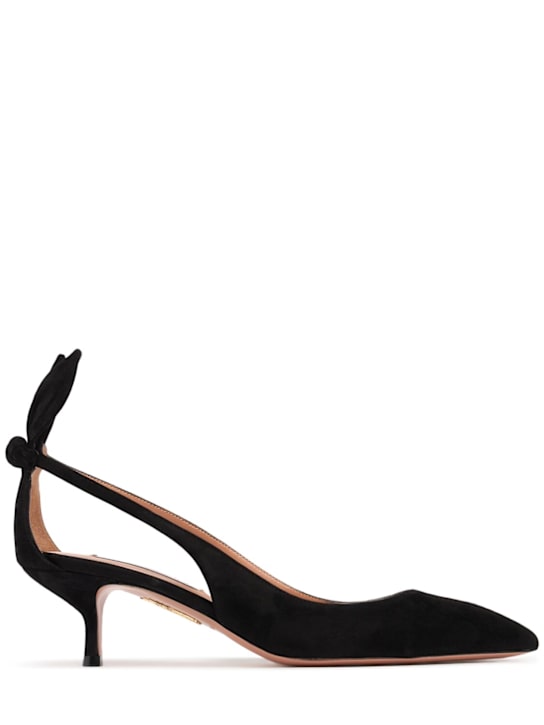 Aquazzura: 50mm Bow Tie suede pumps - women_0 | Luisa Via Roma