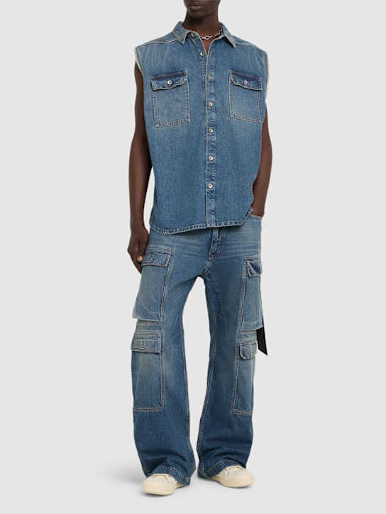 Rick Owens DRKSHDW: Double cargo denim jeans - Blue - men_1 | Luisa Via Roma