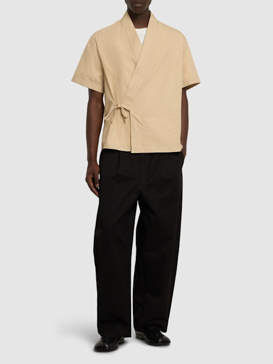 Kenzo Paris: Cotton short sleeve kimono shirt - men_1 | Luisa Via Roma
